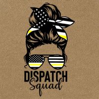 911 Dispatcher Week Dispatch Squad American Flag Messy Bun Cotton Canvas Backpack
