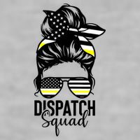 911 Dispatcher Week Dispatch Squad American Flag Messy Bun Ladies PosiCharge Tri-Blend Wicking Tank