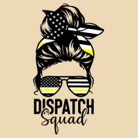 911 Dispatcher Week Dispatch Squad American Flag Messy Bun Drawstring Bag