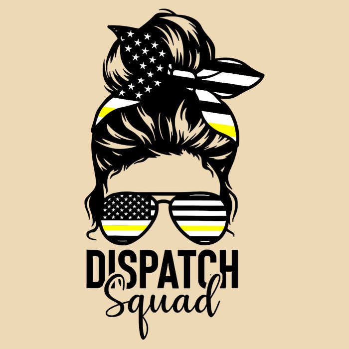 911 Dispatcher Week Dispatch Squad American Flag Messy Bun Drawstring Bag