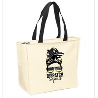 911 Dispatcher Week Dispatch Squad American Flag Messy Bun Zip Tote Bag