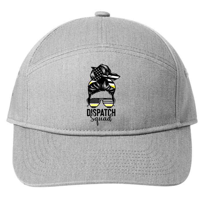 911 Dispatcher Week Dispatch Squad American Flag Messy Bun 7-Panel Snapback Hat