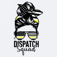 911 Dispatcher Week Dispatch Squad American Flag Messy Bun Sueded Cloud Jersey T-Shirt