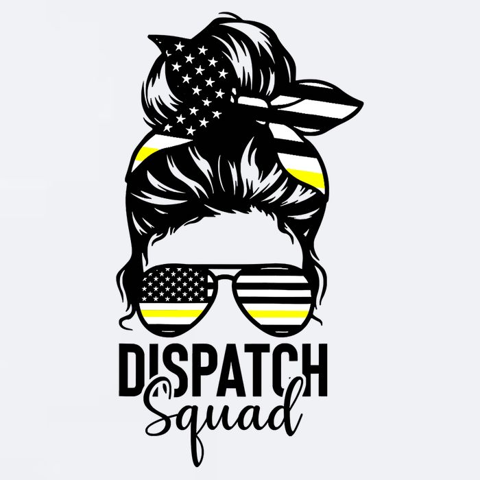 911 Dispatcher Week Dispatch Squad American Flag Messy Bun Sueded Cloud Jersey T-Shirt