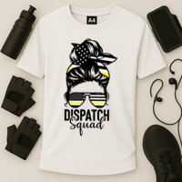 911 Dispatcher Week Dispatch Squad American Flag Messy Bun Performance Shirt