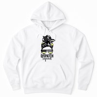 911 Dispatcher Week Dispatch Squad American Flag Messy Bun Hoodie