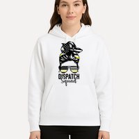 911 Dispatcher Week Dispatch Squad American Flag Messy Bun Hoodie