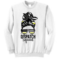 911 Dispatcher Week Dispatch Squad American Flag Messy Bun Sweatshirt