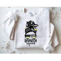 911 Dispatcher Week Dispatch Squad American Flag Messy Bun Sweatshirt