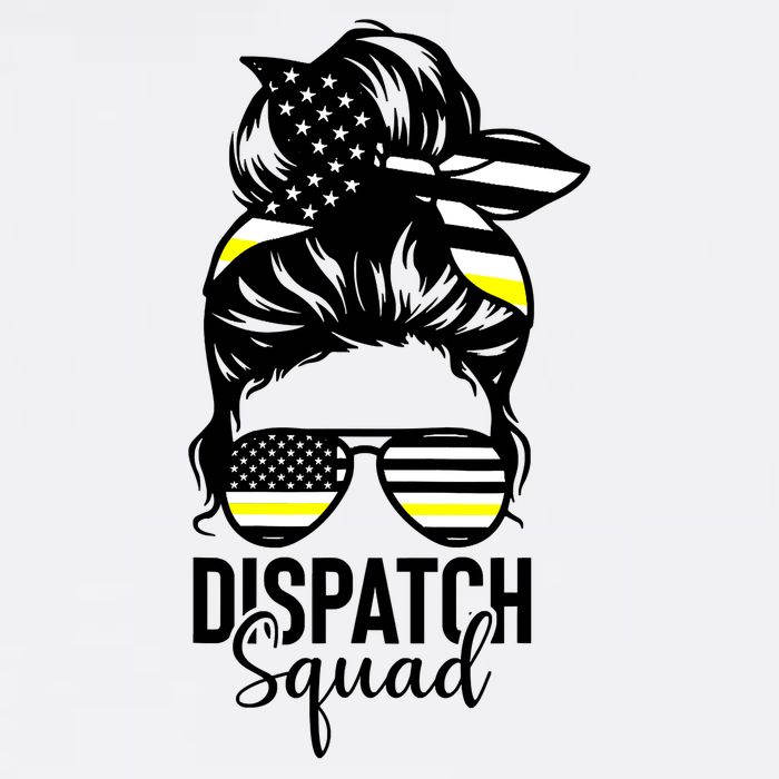 911 Dispatcher Week Dispatch Squad American Flag Messy Bun Flat Bill Trucker Hat
