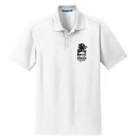 911 Dispatcher Week Dispatch Squad American Flag Messy Bun Dry Zone Grid Polo