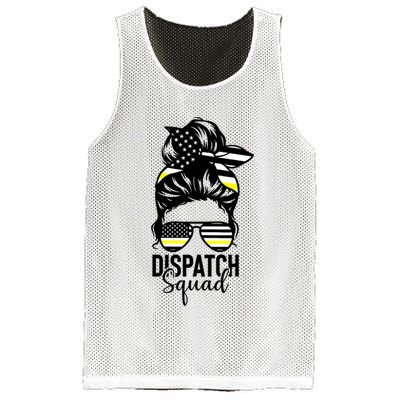 911 Dispatcher Week Dispatch Squad American Flag Messy Bun Mesh Reversible Basketball Jersey Tank