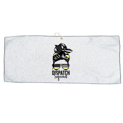911 Dispatcher Week Dispatch Squad American Flag Messy Bun Large Microfiber Waffle Golf Towel