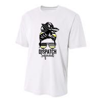 911 Dispatcher Week Dispatch Squad American Flag Messy Bun Youth Performance Sprint T-Shirt