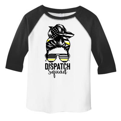 911 Dispatcher Week Dispatch Squad American Flag Messy Bun Toddler Fine Jersey T-Shirt