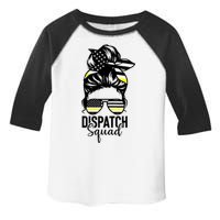 911 Dispatcher Week Dispatch Squad American Flag Messy Bun Toddler Fine Jersey T-Shirt