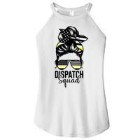911 Dispatcher Week Dispatch Squad American Flag Messy Bun Women's Perfect Tri Rocker Tank