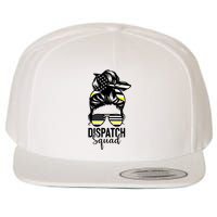 911 Dispatcher Week Dispatch Squad American Flag Messy Bun Wool Snapback Cap