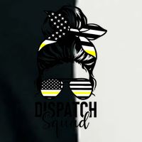 911 Dispatcher Week Dispatch Squad American Flag Messy Bun Infant Baby Jersey Bodysuit