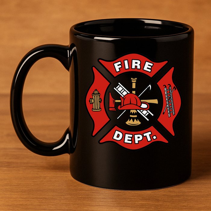 9/11 Fire Department Pocket Logo FDNY 20TH Anniversary Back & Front 11oz C Handle Ceramic Mug