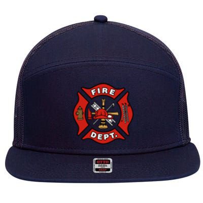 9/11 Fire Department Pocket Logo FDNY 20TH Anniversary Back & Front 7 Panel Mesh Trucker Snapback Hat