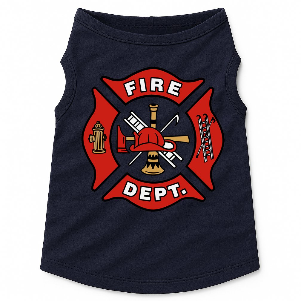 9/11 Fire Department Pocket Logo FDNY 20TH Anniversary Back & Front Doggie Tank