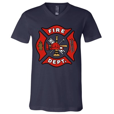 9/11 Fire Department Pocket Logo FDNY 20TH Anniversary Back & Front V-Neck T-Shirt