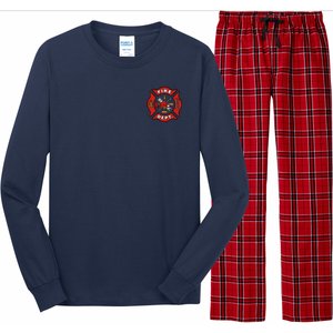 9/11 Fire Department Pocket Logo FDNY 20TH Anniversary Back & Front Long Sleeve Pajama Set