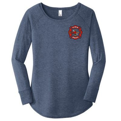 9/11 Fire Department Pocket Logo FDNY 20TH Anniversary Back & Front Women's Perfect Tri Tunic Long Sleeve Shirt