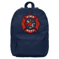 9/11 Fire Department Pocket Logo FDNY 20TH Anniversary Back & Front 16 in Basic Backpack