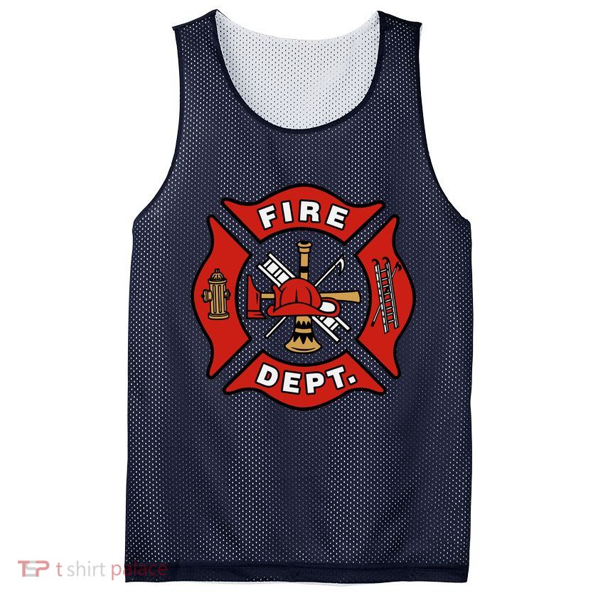 9/11 Fire Department Pocket Logo FDNY 20TH Anniversary Back & Front Mesh Reversible Basketball Jersey Tank
