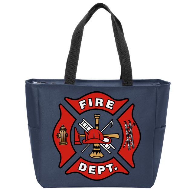 9/11 Fire Department Pocket Logo FDNY 20TH Anniversary Back & Front Zip Tote Bag