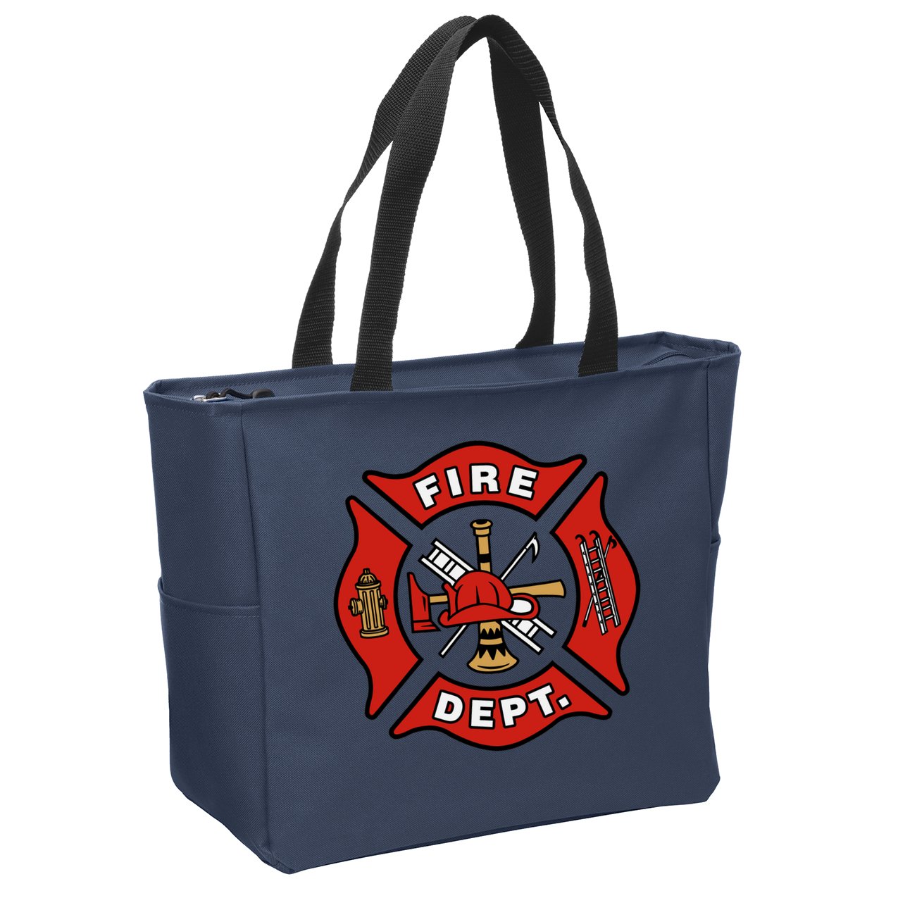 9/11 Fire Department Pocket Logo FDNY 20TH Anniversary Back & Front Zip Tote Bag
