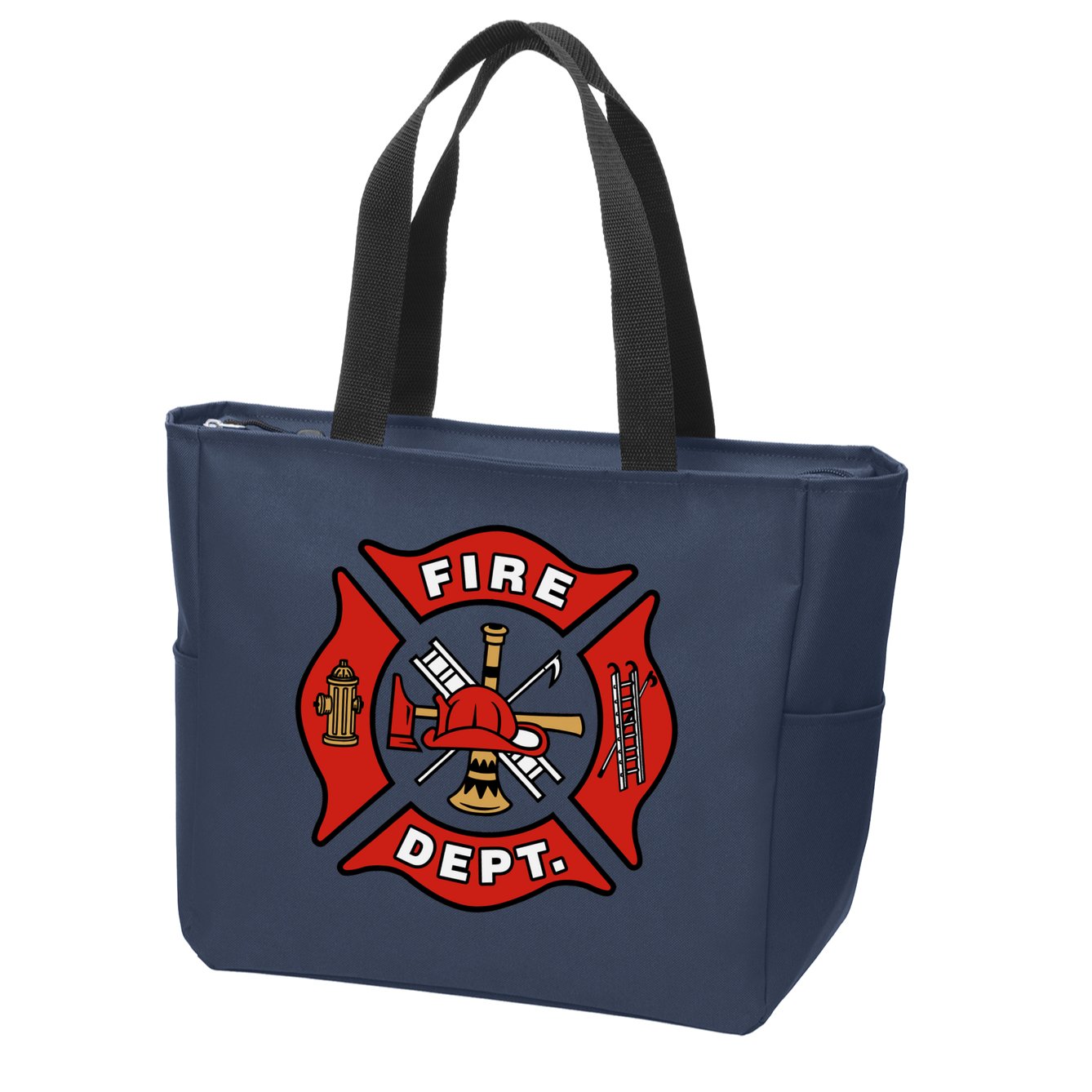 9/11 Fire Department Pocket Logo FDNY 20TH Anniversary Back & Front Zip Tote Bag