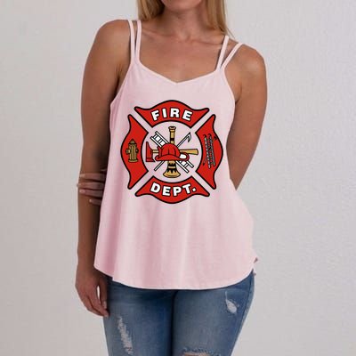 9/11 Fire Department Pocket Logo FDNY 20TH Anniversary Back & Front Women's Strappy Tank