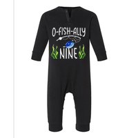 9th Fish Themed Birthday Funny Pun Infant Fleece One Piece