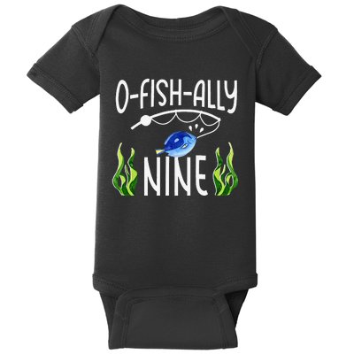 9th Fish Themed Birthday Funny Pun Baby Bodysuit