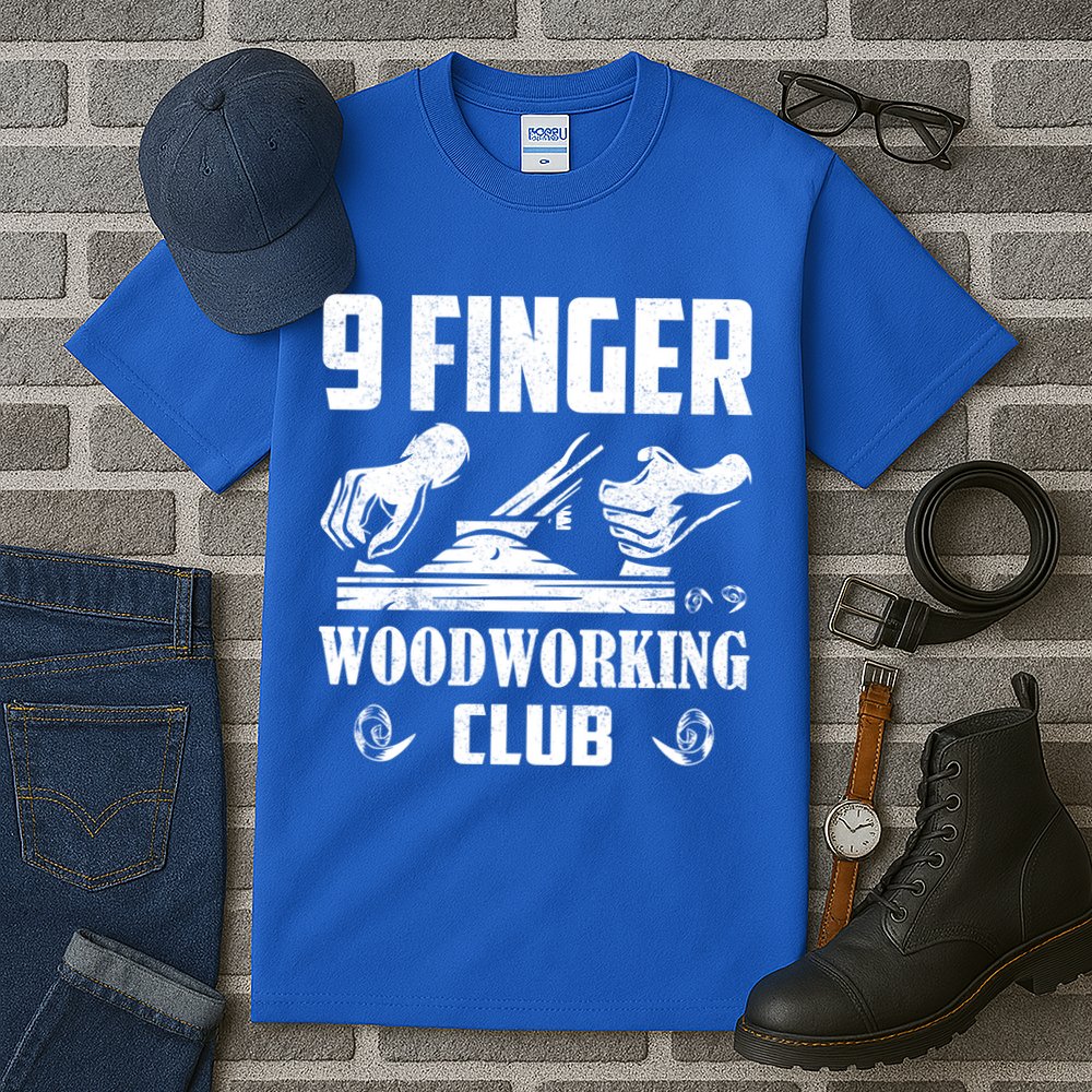 9 Finger Woodworking Club Woodworker Carpenter Gift Tall T-Shirt