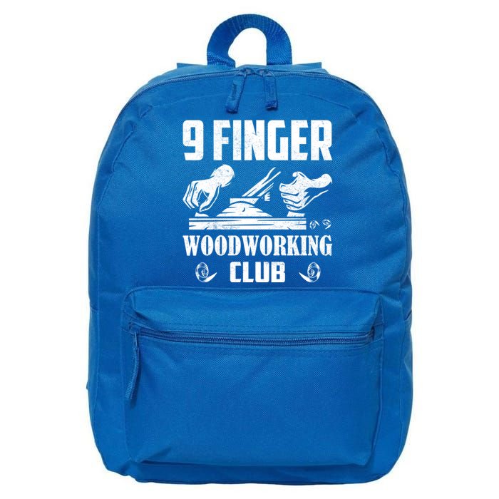 9 Finger Woodworking Club Woodworker Carpenter Gift 16 in Basic Backpack