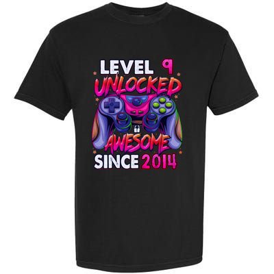 9th Gaming Birthday gift Level 9 Unlocked Awesome Video Game 2014 Birthday Garment-Dyed Heavyweight T-Shirt