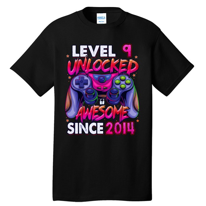 9th Gaming Birthday gift Level 9 Unlocked Awesome Video Game 2014 Birthday Tall T-Shirt