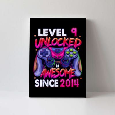 9th Gaming Birthday gift Level 9 Unlocked Awesome Video Game 2014 Birthday Canvas