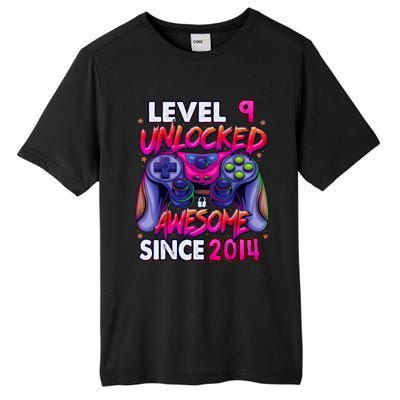 9th Gaming Birthday gift Level 9 Unlocked Awesome Video Game 2014 Birthday Tall Fusion ChromaSoft Performance T-Shirt