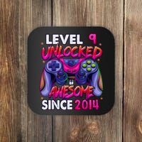 9th Gaming Birthday gift Level 9 Unlocked Awesome Video Game 2014 Birthday Coaster