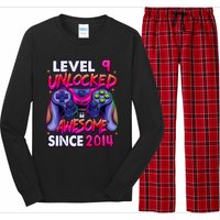 9th Gaming Birthday gift Level 9 Unlocked Awesome Video Game 2014 Birthday Long Sleeve Pajama Set