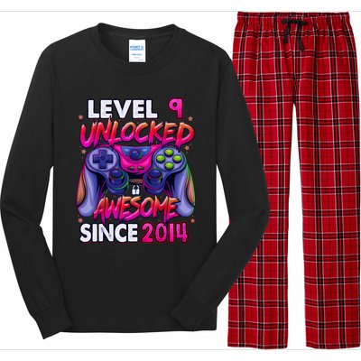 9th Gaming Birthday gift Level 9 Unlocked Awesome Video Game 2014 Birthday Long Sleeve Pajama Set