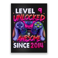 9th Gaming Birthday gift Level 9 Unlocked Awesome Video Game 2014 Birthday Poster