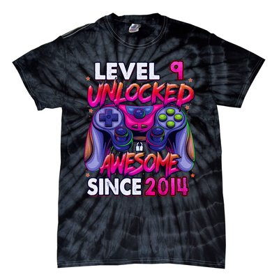 9th Gaming Birthday gift Level 9 Unlocked Awesome Video Game 2014 Birthday Tie-Dye T-Shirt