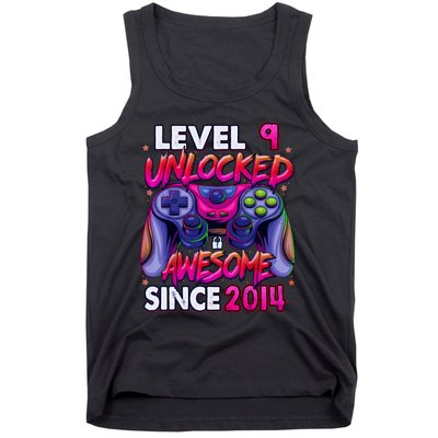 9th Gaming Birthday gift Level 9 Unlocked Awesome Video Game 2014 Birthday Tank Top