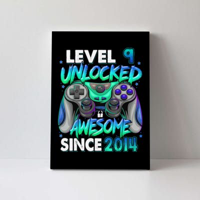 9th Gaming Birthday gift Level 9 Unlocked Awesome Video Game 2014 Birthday Canvas